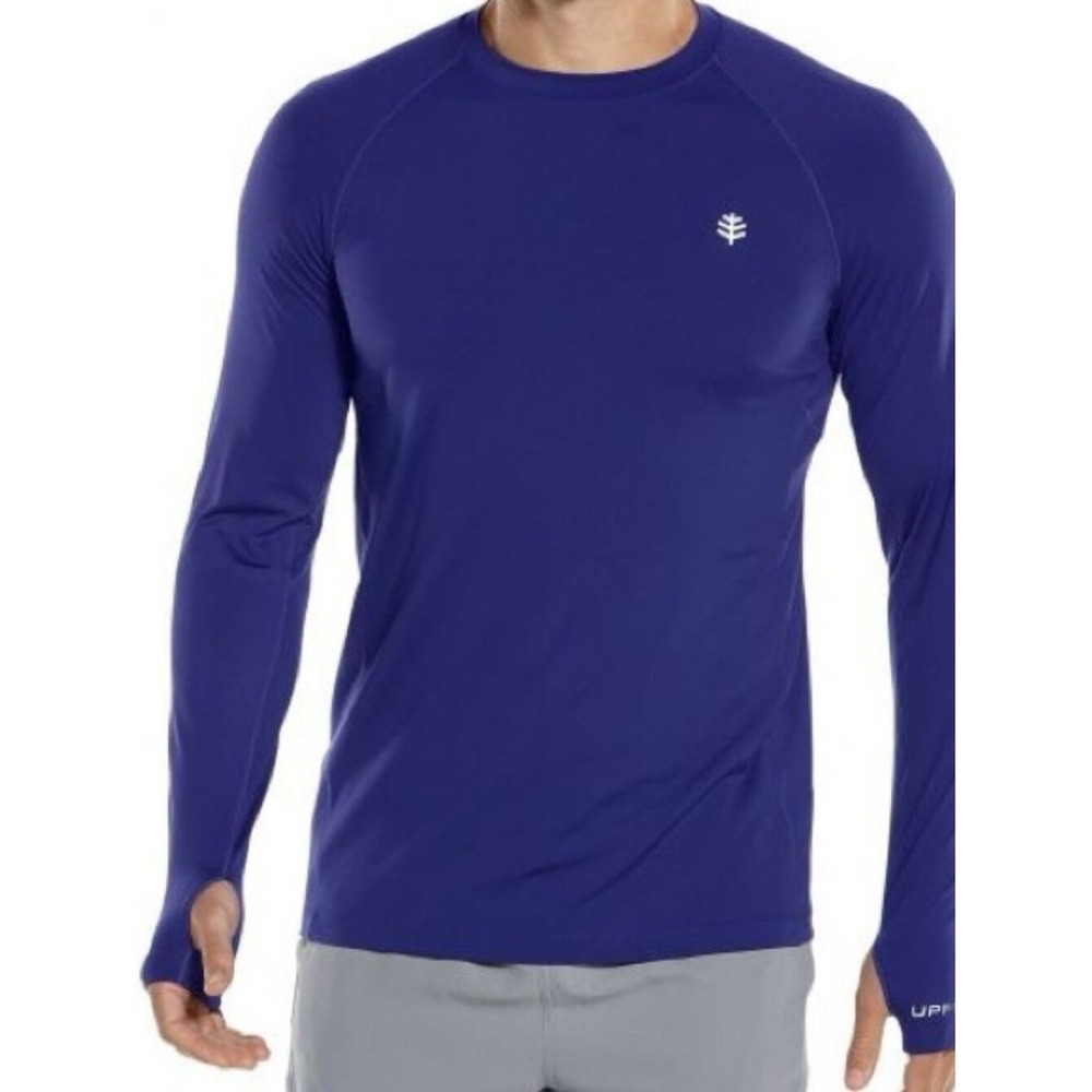 Coolibar Mens Sz M Purple UPF 50 Agility Long Sleeve Performance Tee Shirt